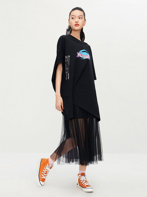 Women's Double T-Shirts Styled With Wording Prints