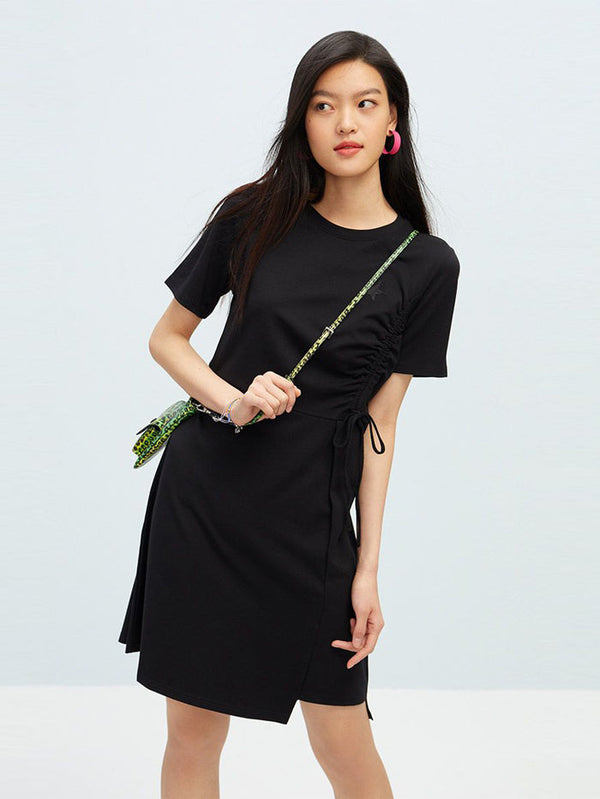 Women's Knee High Dress With Drawstring