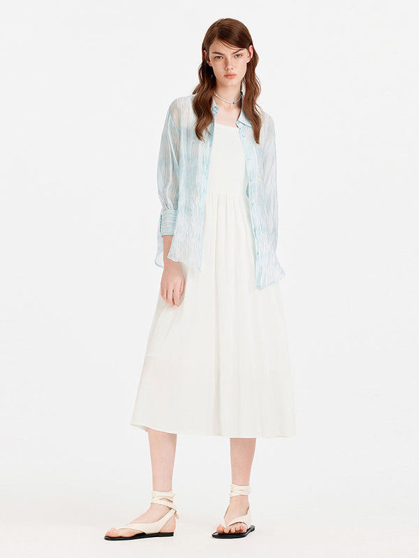 Women's Simple Two-Piece Dress With Outer Shirt