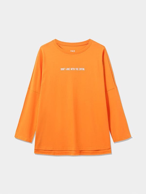 Women's Asymetric Sweatshirt With Wording Print