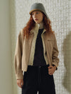 Women's Suede Effect Jacket with Zip Closure