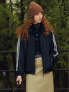 Women's Zip Up Windbreaker Jacket with Stripe Detail