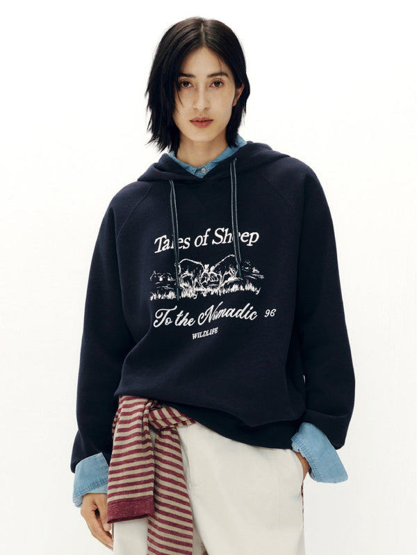 Women's Printed Hoodie with Graphic Design