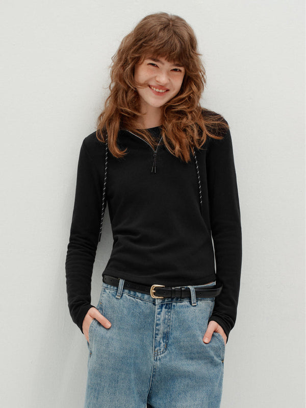 Women's Hoodie with Half Zip