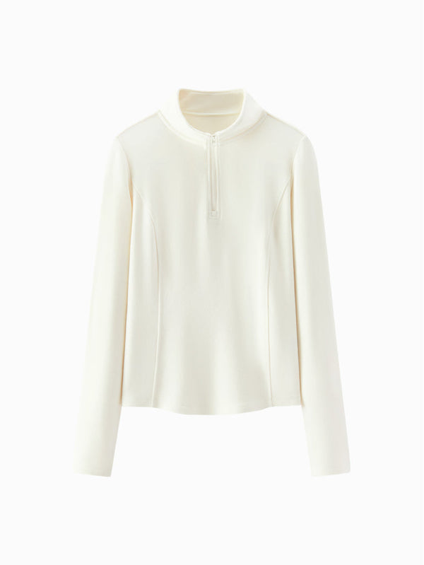 Women's Half Zip Pullover with Stand Collar