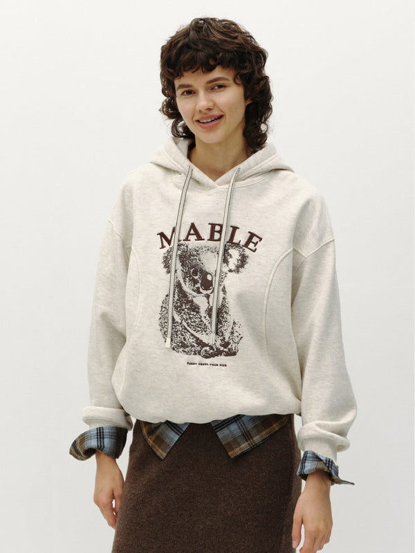 هودي مطبوع بتفاصيل رسومية للنساء