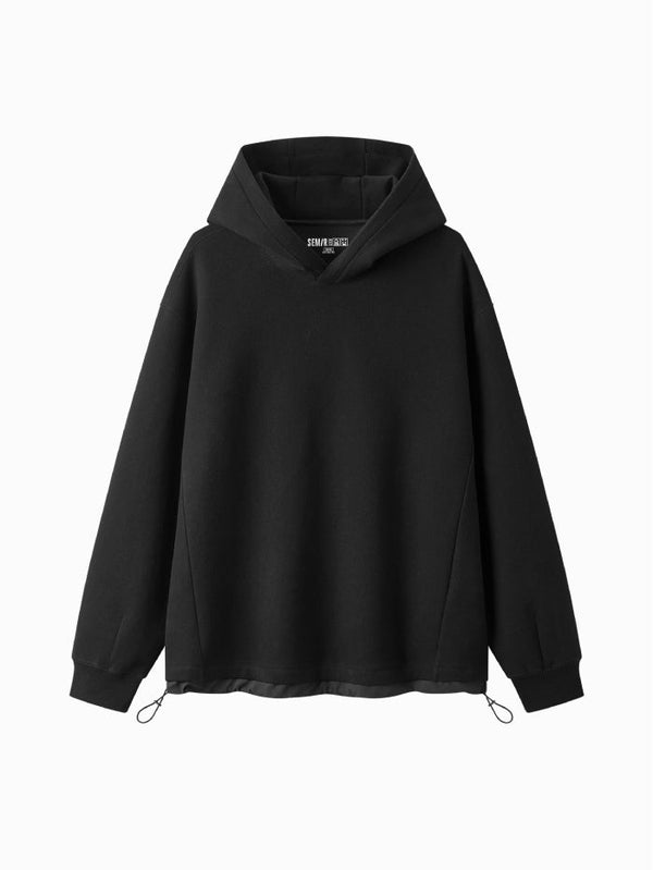 Men's Minimalist Hoodie with Adjustable Hem