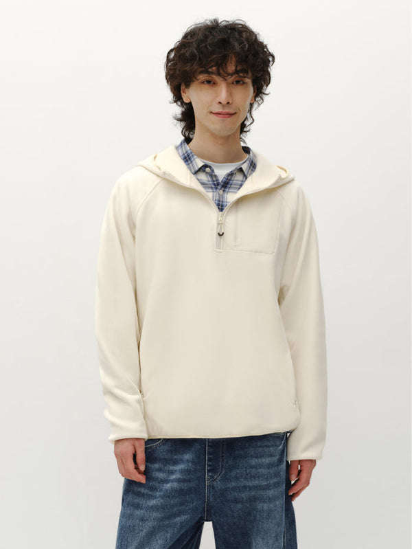 Men's Hoodie with Half Zip and Utility Pocket