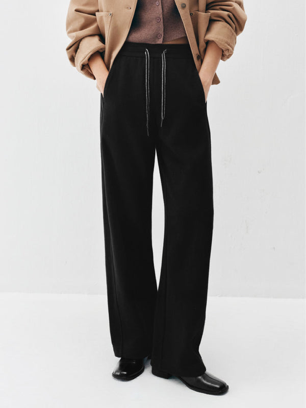 بنطلون واسع الساق بخصر مطاطي للنساء