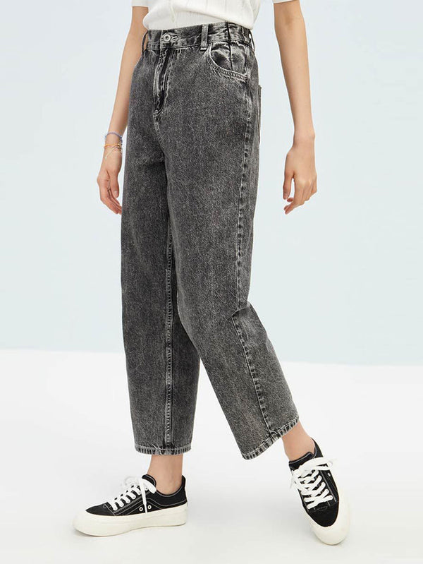 Women's Acid Wash Cropped Denim Pants
