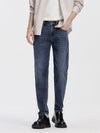 Men's Mid-Wash Slim Straight Denim Pants