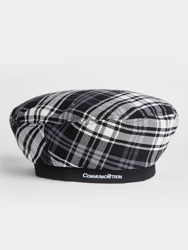 Women's Checkered Beret Hat