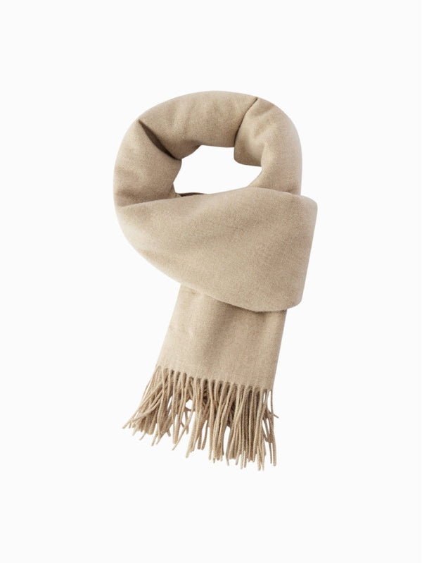 Unisex's Fringed Solid Scarf